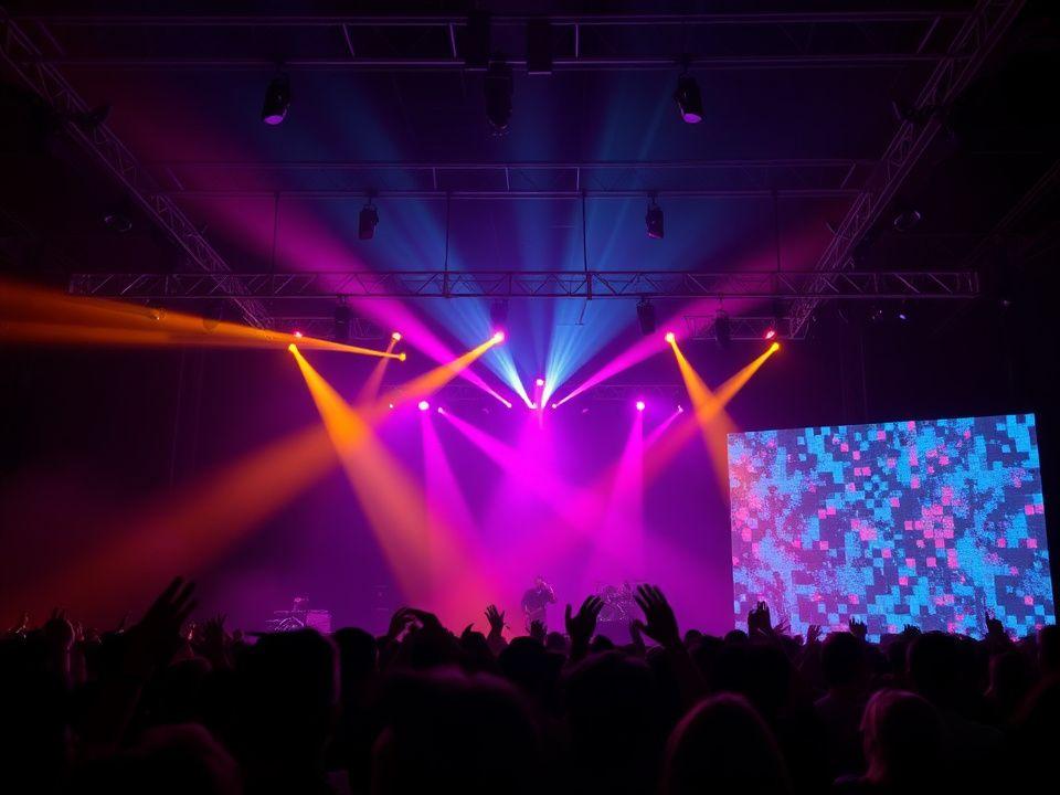 Stage lighting during a corporate launch show